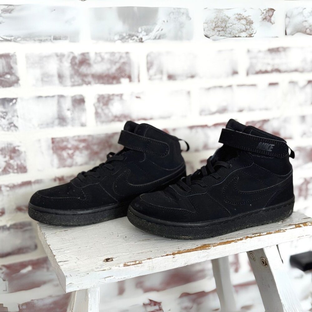 Nike Court Borough ALL BLACK Mid-Top Kid's Shoes